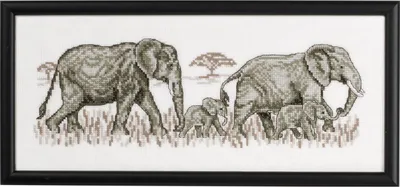 Produktbild von Permin Kreuzstich-Set "Elefant", Zählmuster, 36x15cm, 12-8324