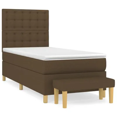 Produktbild von Boxspringbett mit Matratze Dunkelbraun 80x200 cm Stoff