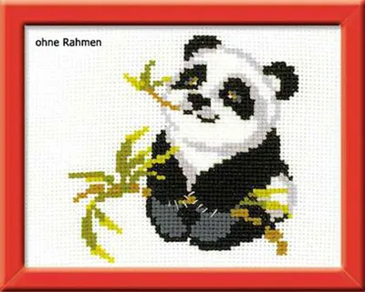 Produktbild von Riolis-Stickmuster-Set im Kreuzstich „Panda“, mit Maschenangaben