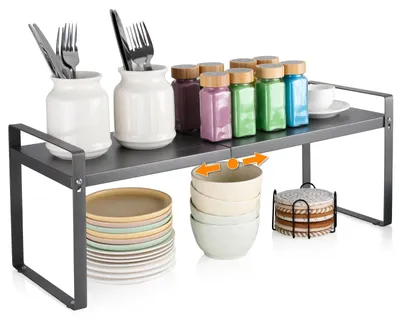 Image de Étagère extensible pour cuisine, étagère de placard (37-62 cm), extensible et réglable