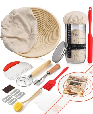 Sauerteig Starter Set mit Gärkorb aus Rattan