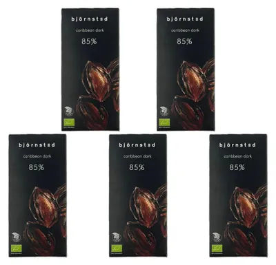 Produktbild von 5x Björnsted Caribbean Dark 85% Bitterschokolade 100g -
