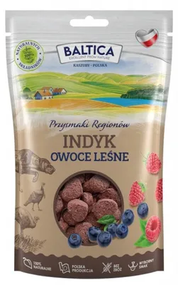 Zdjęcie produktu dla Przysmaki dla psa BALTICA Smaki regionów Indyk z owocami 100g
