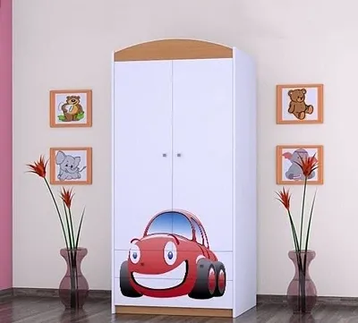 Produktbild von BDW Kleiderschrank, 2 Türen, 2 Schubladen, Garderobenschrank, 180x90 cm, Buche