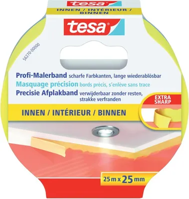 Produktbild von TESA 56271, Maler-Abdeckband, Papier, Gelb, weich, Acrylfarbe, Alkydfarbe, Latexfarbe, 150 Tag(e)