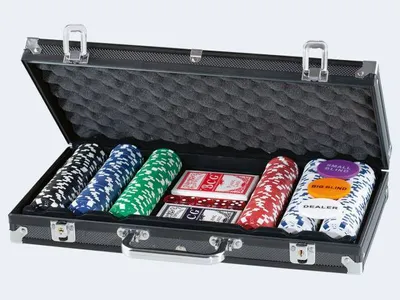 Produktbild von FUN Pokerkoffer 300 Chips 2 Kartendecks Würfel
