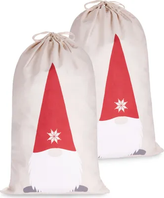 Produktbild von BRUBAKER Weihnachtssack Gnom Zwerg - 80 cm Geschenksack Weihnachten - Nikolaussack Sack, 2 Stück