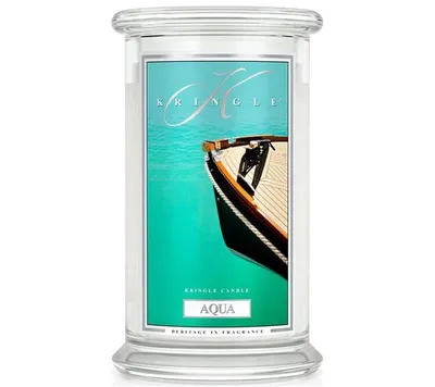 Image de Kringle Candle, bougie parfumée en pot, grande taille, couleur aqua