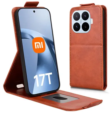 Produktbild von Handy Hülle Klapphülle Kunstleder Xiaomi 17T Pro Flipcase mit Kartenfach Braun