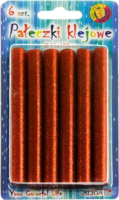 Produktbild von Klebepistole 11mmx10cm 6 Stück rot glitter Aliga