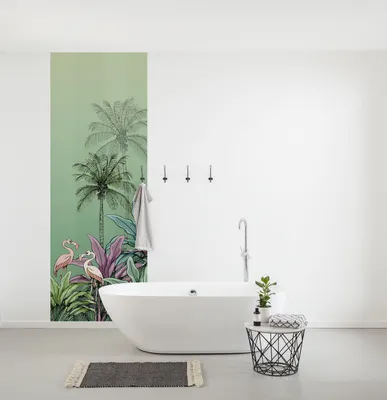 Produktbild von Komar Vlies Fototapete "Jungle Flamingo" - Größe: 100 x 280 cm (Breite x Höhe), 2 Bahnen