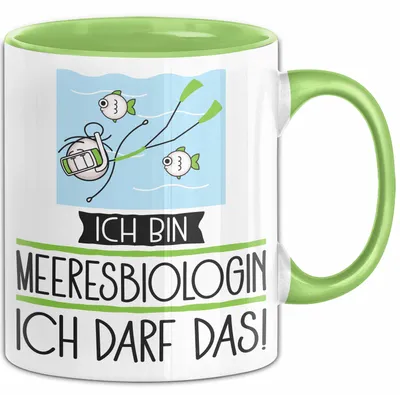 Produktbild von Geschenk für Meeresbiologin Tasse Lustige Geschenkidee Geburtstag Ich Bin Meeresbiologin Ich Darf Das (Grün)
