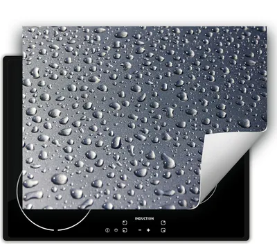 Produktbild von DarHaus Herdabdeckplatte 70x52 cm Anti Rutsch Matte Aufrollbar, grau - Tropfen