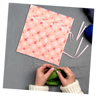 Produktbild von Häkelnadeltasche aus Vliesstoff mit 15 Fächern für Strickzubehör