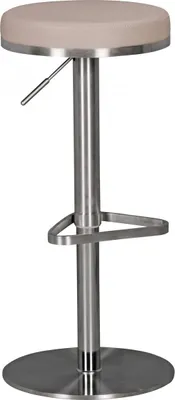 Produktbild von Barhocker WL1.942 Taube Edelstahl höhenverstellbare Sitzhöhe 57 - 82 cm | Barstuhl Modern 360° Drehbar | Tresenhocker mit Standfuß | Design Bistrohocker Hoch | Tresenstuhl-Sitz Gepolstert