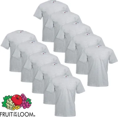 Immagine prodotto di Fruit of the Loom Maglietta Valueweight taglia grande 10 pz. Grigio 3XL