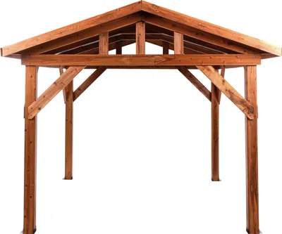 Produktbild von BELIANI Pavillon Hellbraun u. Grau Tannenholz mit Festem Metalldach Rechteckig 296x350 cm Feststehend Modern Rustikal Holzpavillon für Garten Terrasse