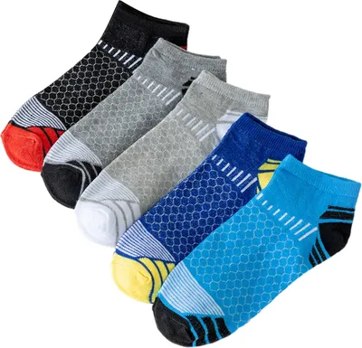 Produktbild von 5 Paar Basketballsocken für Herren, schweißabsorbierend, feuchtigkeitsableitende, atmungsaktive Socken, niedrig geschnitten, rutschfeste Söckchen für den täglichen Gebrauch, Sport, Yoga