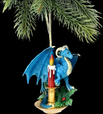 Produktbild von Christbaumschmuck - Weihnachts-Drache mit Kerze
