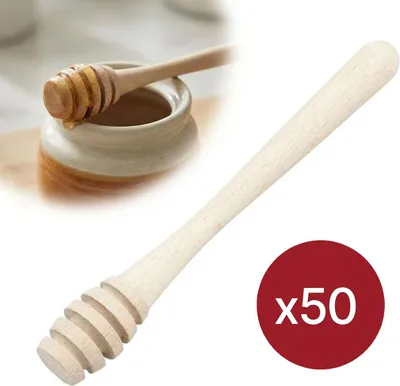 Zdjęcie produktu dla Drewniana łyżka do miodu miodownik nabierak 18 cm 50 sztuk