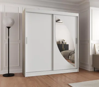 Produktbild von Kleiderschrank 180 cm SUDENA mit Schiebetüren – weiß