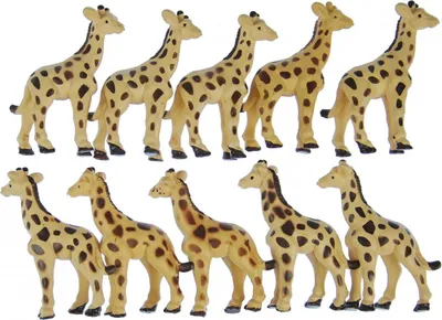 Produktbild von 10x Giraffen Aufstellfigur Miniblings Gummitier Afrikanische Giraffe Beige Braun