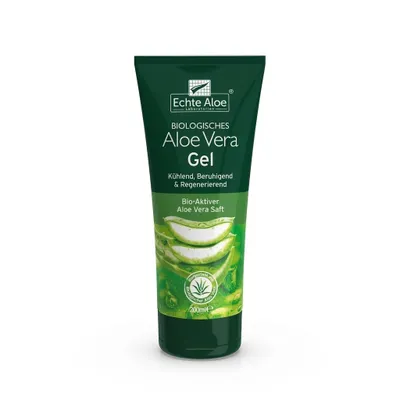 Produktbild von Aloe Pura Bio Aloe Vera Gel, natürlich, vegan, tierversuchsfrei, paraben- und SLS-frei, kühlend, beruhigend, 200 ml