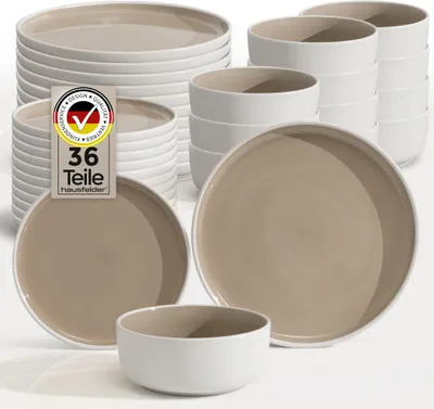 Produktbild von Steingut Geschirrset 12 Personen, 36teilig, Shadow Stone