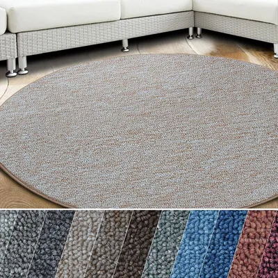 Produktbild von Teppich London pflegeleichter Flacher Schlingenflor Beige 70 Rund 200 cm Durchmesser