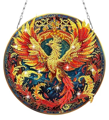 Obrázok produktu pre Sada na tvorbu obrazov technikou "diamond painting" – prívesok s motívom kvetov, motýľa, okenná dekorácia, ozdoba na zavesenie, darček