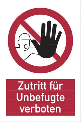 Produktbild von Dreifke® Aufkleber Verbotsschild, Kombischild, Zutritt für Unbefugte verboten...