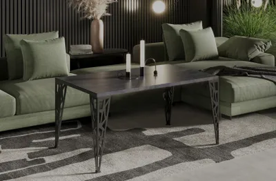 Image de Endo-Möbel Table basse Monza 100x60x51 cm Design Table de salon moderne (béton foncé)