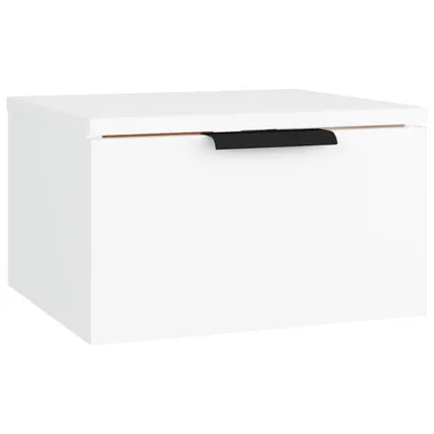 Image de Table de chevet murale blanc 34x30x20 cm