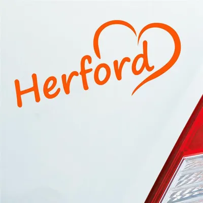Produktbild von Auto Aufkleber Herford Herz Stadt City Liebe Love Heimat 18x8 cm Orange Sticker Heckscheibenaufkleber