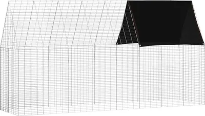 Obrázok produktu pre vidaXL Klietka pre králiky strieborná 400 x 100 x 210 cm Pozinkovaná oceľ
