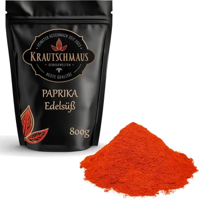 Produktbild von 800g Paprikapulver gemahlen edelsüß 800g von Krautschmaus, schonend getrocknet, voller Geschmack