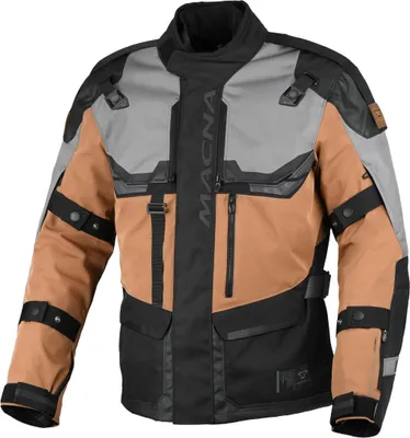 Image de Macna Touros blouson textile étanche pour moto, noir/marron, L