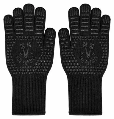 Imagen del producto de Guantes de cocina Unyqoos® BBQBuddies para parrilla – resistentes al calor hasta 800° – color – juego de 2 unidades – guantes para horno y barbacoa con agarre