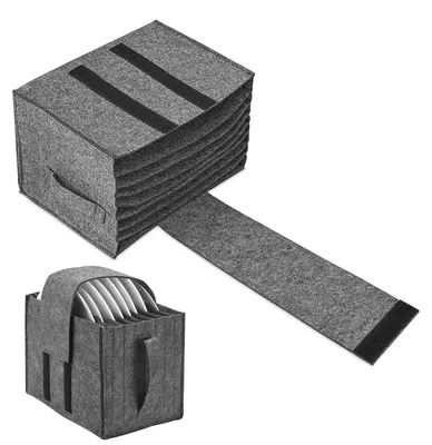 Imagen del producto de Soporte para platos de fieltro, ideal para camping y para organizar vajilla