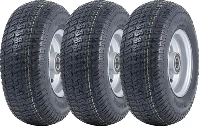 Image de 13x5.00-6 Pneus et jantes pour tondeuses à gazon Wanda P332, 20mm Roulements 6304 (Lot de 3)