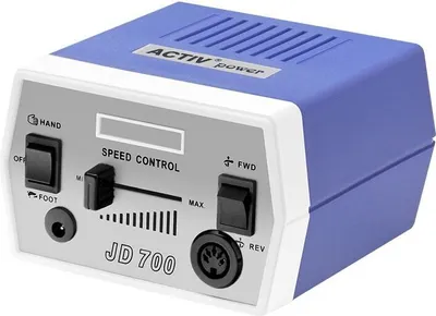 A close-up studio shot of a JD700 electric nail drill machine.