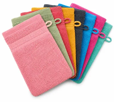 Produktbild von Waschhandschuh Frottee, 10 Stück (5x2versch.Farben), ca. 16x21cm uni Frottier Baumwolle