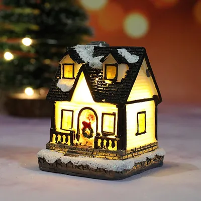 Obrázok produktu pre LED vianočné živice Svetlo Dom Vianočné dekorácie Živica Vianočná scéna Village House Mesto pre vianočné darčeky