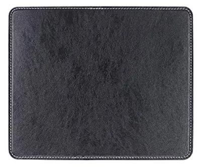 Productafbeelding van Muispad voor gaming en kantoor, leren muispad, antislip, 24 x 20 x 0,3 cm, geschikt voor computers en laptops (zwart)