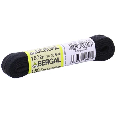 Produktbild von 1 Paar Bergal Schnürsenkel schwarz - flach - 7 0 mm breit (180 cm)-