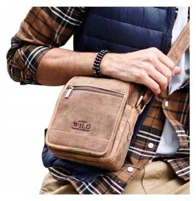 Produktbild von Always Wild | Männertasche, aus Leder, mit Taschen, Hellbraun, 17.5x21x6 cm