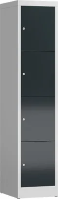 Produktbild von ClassiX Schließfachschrank anthrazit, lichtgrau X-523418, 4 Schließfächer 41,5 x 50,0 x 180,0 cm
