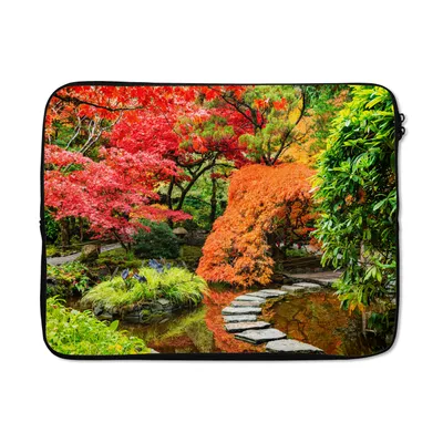 Produktbild von MuchoWow® Laptop Hülle 15 Zoll Bäume - Japanisch - Steine - Weg - Natur Laptoptasche - Laptoptasche - Sleeve - Rundum-Schutz