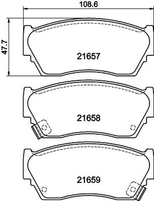 Produktbild von HELLA Bremsbeläge Satz Vorne Bremsklötze für NISSAN 100 NX (B13) 8DB 355 016-351