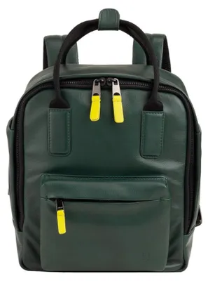 Produktbild von Leichter Rucksack aus Naturleder, Grün, 21 cm Länge, 12 cm Breite, 26 cm Höhe